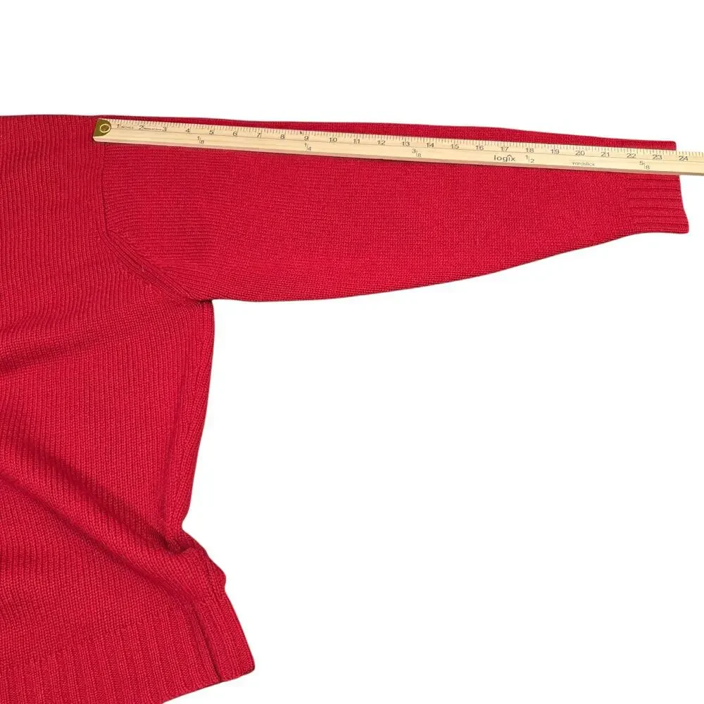 Vintage‎ Polo By Ralph Lauren Sweater Mens XL Red Lambs Wool V Neck Grandpa